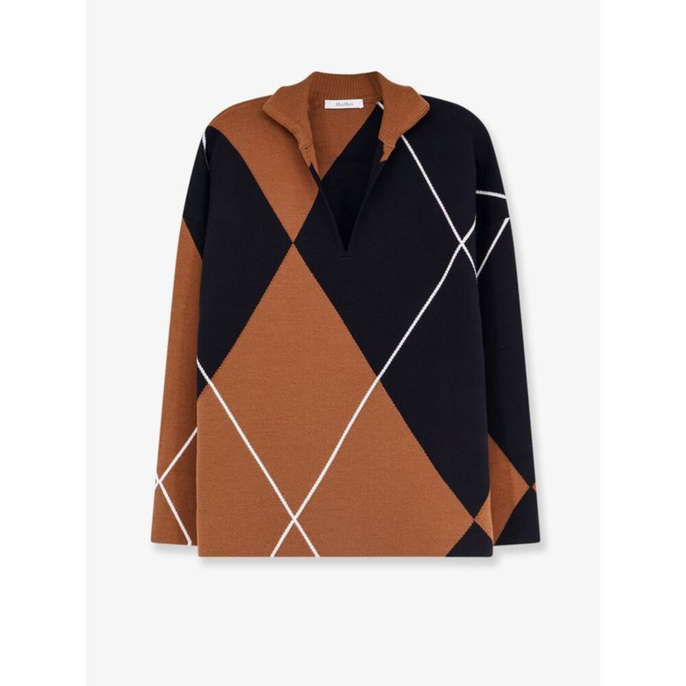 Max Mara Women Mxmsala Argyle Pattern Virgin Wool Sweater